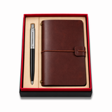 Sheaffer Sentinel G332 Glossy Black With Chrome Trims Ballpoint Pen With Brown Quikrite