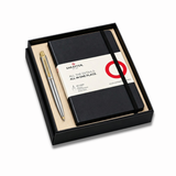 Sheaffer Sentinel G333 Brushed Chrome Gold Trim Ballpoint Pen With Medium Notebook
