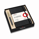 Sheaffer Sentinel G334 Matt Black With Gold Trims Ballpoint Pen With Medium Notebook
