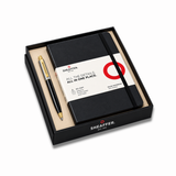 Sheaffer Sentinel G335 Glossy Black With Gold Trims Ballpoint Pen With Medium Notebook