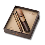 Sheaffer VFM G9428 Coffee Edition Ballpoint Pen with Leather Single Pen Pouch Gift Set