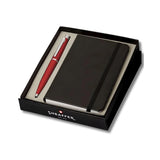 Sheaffer Excessive Red with Chrome Trim 9403 Ballpoint Pen with Small Notebook