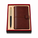 Sheaffer Sentinel G335 Glossy Black With Gold Trims Ballpoint Pen With Brown Quikrite