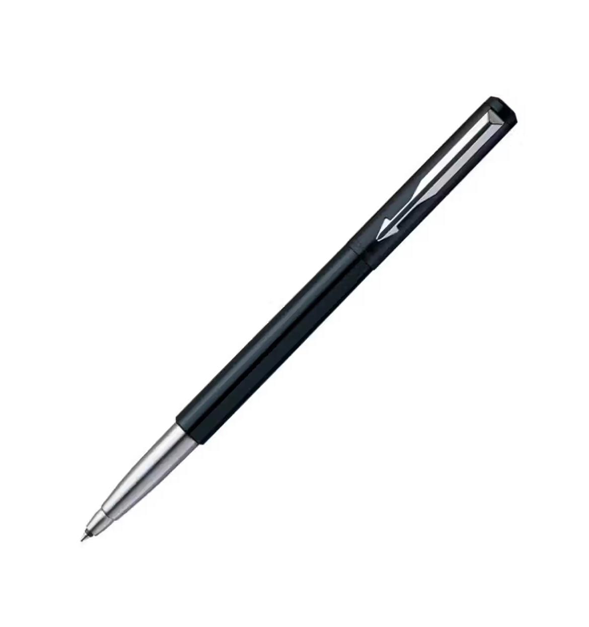 Parker Vector Standard Chrome Trim Rollerball Pen - Black